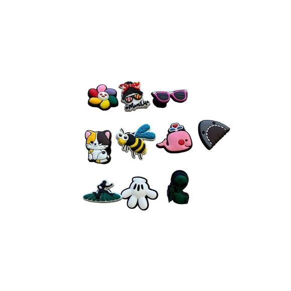 10PCS Crocs Shoe Charms Set Bee Butterfly Ladybug Cartoon Decorations Kids - Picture 2 of 4